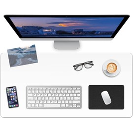 LBJFYHJN Clear Desk Mat, Non-Slip PVC Desk Protector Mat with Round Edge, Heat Resistant & Waterproof Clear Desk Writing Mat for Home and Office (11.8''*11.8'')