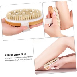 FOMIYES Bath Brush Bath Body Scrubber Back Scrubber Brush Shower Body Exfoliating Brush Wooden Back Brush Dry Skin Body Brush Exfoliating Body Scrubber Bath Body Brush Loofah Handle Bamboo