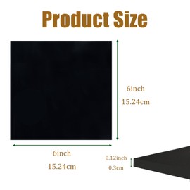 4 Pieces Anti Vibration Pads 1/8 in Thick X 6 in X 6 in, Neoprene Rubber Pads, Hard Rubber Block for Anti-Slip, Shock Absorption, Protection