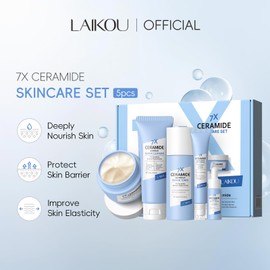 LAIKOU Skin Care Set – 7X Ceramide Routine Kit for Women – Travel Size Toiletries – Cleanser, Toner, Serum, Eye Cream & Face Cream – Perfect Gift for Mother’s Day, Christmas, Birthdays, or Daughters