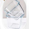 H.JSS WDJS 3.5Cup Glass Large Storage Container set, Glass Soup