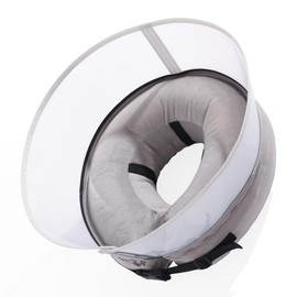 PEUZ Inflatable Dog Collar - Adjustable Leak Protection Dog, Comfortable Protective Collar After Surgery - Grey M