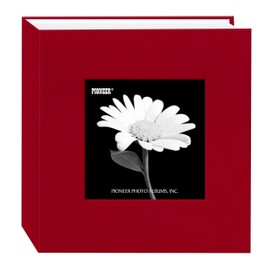Pioneer Photo Albums 100 Pocket Fabric Frame Cover Photo Album, Apple Red
