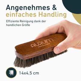 Aurum-Performance® Leather Brush for Gentle Dry and Wet Cleaning of Leather as well as Suitable for Alcantara - Soft Brush for Leather Cleaning for Car Care (Leather Brush)