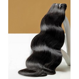 Extensiones individuales de cabello humano camboyano crudo TRIPPY, extensiones de cabello humano con ondas corporales el triple de vida útil que el cabello virgen normal (14 pulgadas)