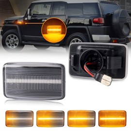 GemPro Land Cruiser 80 Series LED Side Marker for Toyota Land Cruiser 100 Sequential Turn Signal Rankle 80 Rank 70 Hilux Surf Cruiser Prado 90 FJ Cruiser Wyndham LED Cornering Lamp Clear Lens