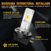 Kit De Focos Led H11b Luz Alta Y Luz Baja