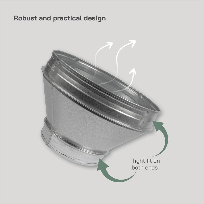Vent Systems 12" Inch to 8" Inch Duct Reducer Adapter