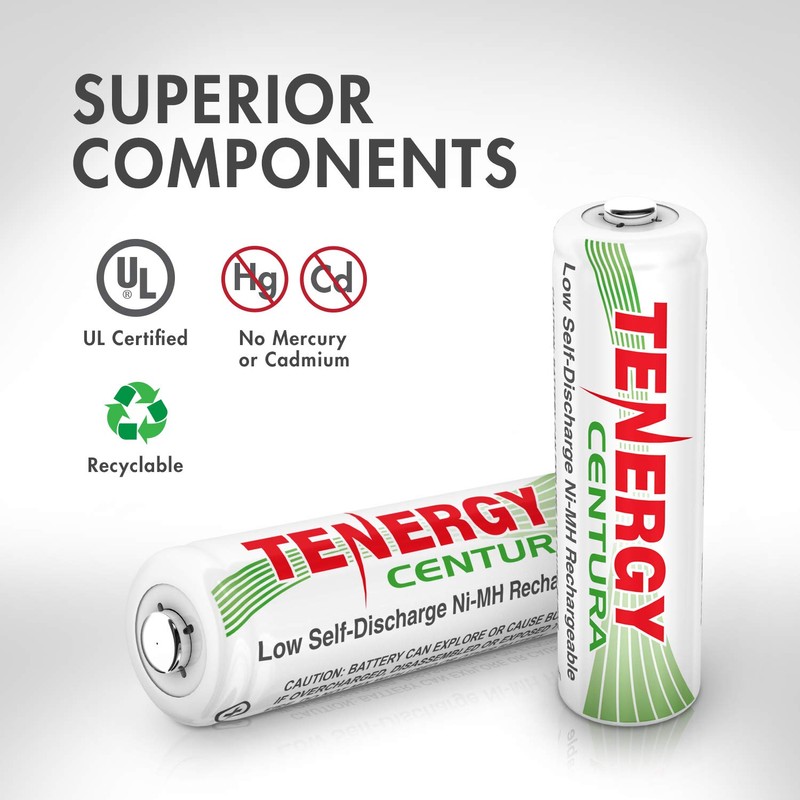 Tenergy Centura Low Self Discharge NiMH Rechargeable Battery Combo, Includes