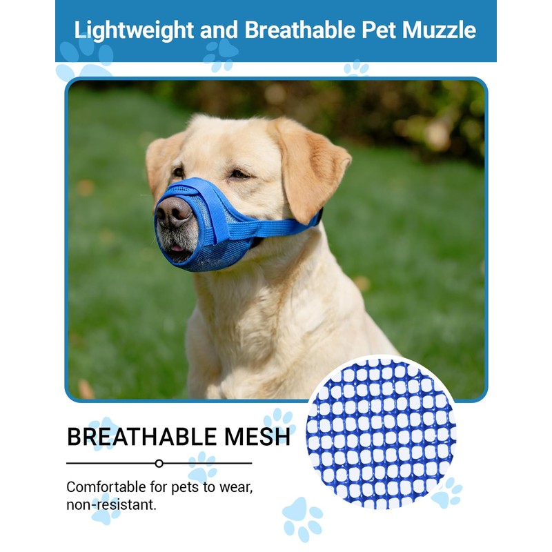 Dog Muzzle 2 Pack, Soft Mesh Breathable Muzzles for Small