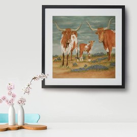 Xiyuekissu Texas Longhorn Cow Cute Animal Farmhouse DIY 5D Diamond Art Full Round Drill Embroidery Cross Stitch Arts Craft Canvas Wall Decor 12x12 inch …