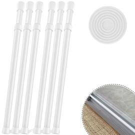 1 Pack Window Security Bar 15.7" to 27.5" Adjustable Sliding Glass Door Lock Bar Window Safety Lock Bar Stopper with Rubber Tips for Home, 0.87" in Diameter