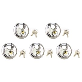 Candado de disco de acero 70 mm 2-3/4" bloqueo de armadura para remolque auto almacenamiento con llave igual