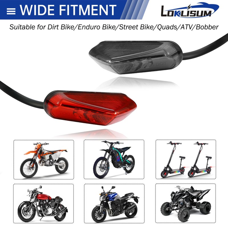 LOKLISUM Motorcycle Rear Light High Brightness and Easy Installation Brake