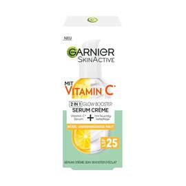 Garnier Serum Cream for Tired Skin and Dark Spots, 2-in-1 Day Cream for More Glow and an Even Complexion, with Vitamin C, Skin Active, 50 ml