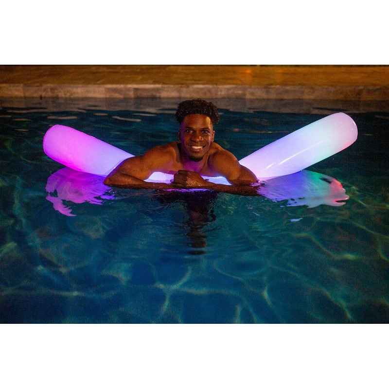 PoolCandy Inflatable Jumbo Swim Noodles (Illuminated LED Color Changing Swim