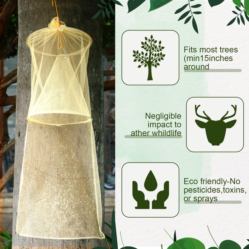Qualirey 2 Pack Spotted Lanternfly Traps Lantern Fly Killer Mesh