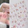 2 Sheet Butterfly Nail Stickers 5D Embossed Pink Butterfly Nail