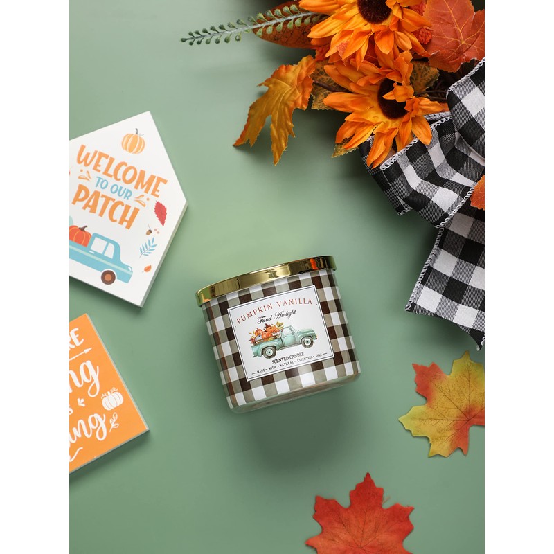 Pumpkin Candle Fall Candle Pumpkin Vanilla Secented Candle Autumn 3
