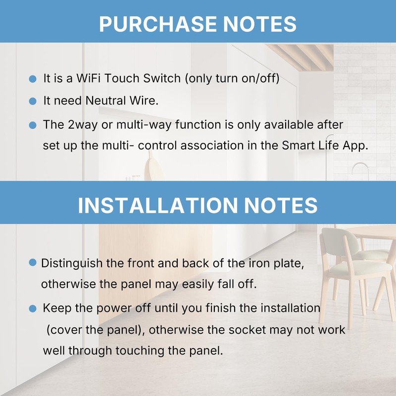 AEOLISS 2.4GHz WiFi Smart Touch Wall Single Fire Smart Light