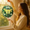 Luna Moth Sun Catcher, 8 Inch Stained Glass Suncatcher, Stained