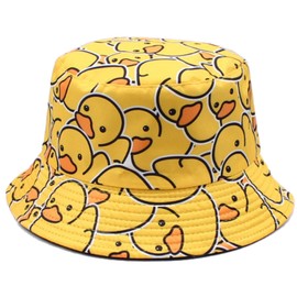 XYIYI Cute Yellow Rubber Duck Bucket Hat Beach Fisherman Hats for Women Men Teen Girls