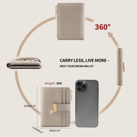 Pomelo Best Women's Small Wallet - Small RFID Wallet with Coin Compartment and Press Stud - Mini Purse in Short Format Women, grey / brown, Contemporary