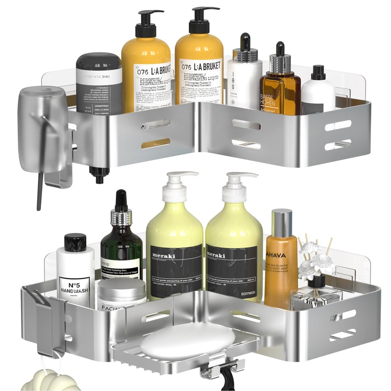 Daoun Corner Shower Caddy, Shower Shelf No Drilling, Bathroom Storage