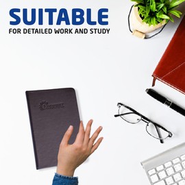 1ABOVE A6 Soft Feel Notebook with Lined Pages | Hardback Journal | Elastic Closure and Ribbon |Paper Pocket | 80gsm | 160 Pages (80 Sheets) -TAN