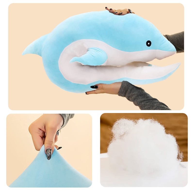 Somao Dolphin Stuffed Animals Plush Pillow Super Soft Sea Animal