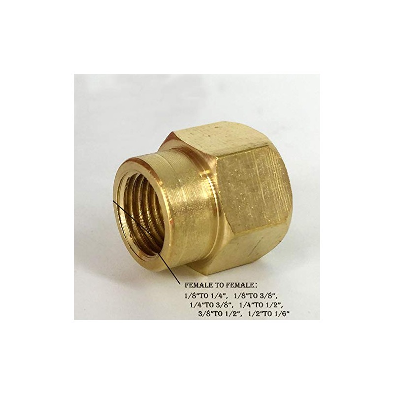 1/4" BSP to 1/2" BSP Female Thread Brass Reducer Connector