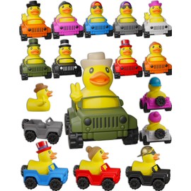 32 Jeep Ducks Rubber Ducks. Mix & Match Jeep Colors and Duck Styles - Bath Ducks The Shape of a Vehicle, Great for Jeep Ducking - Pelto Rubber Ducks in a Jeep