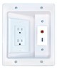 RiteAV RCA-RED USB-3 Recessed Wall Plate Cable Concealer Management Kit