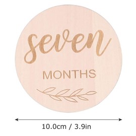 1 Set (12 Pieces) Baby Monthly Milestone Cards, Wooden Baby Milestone Discs Pregnancy Journey Double Sided Milestone Cards for Newborn Photo Props Baby Shower Gifts