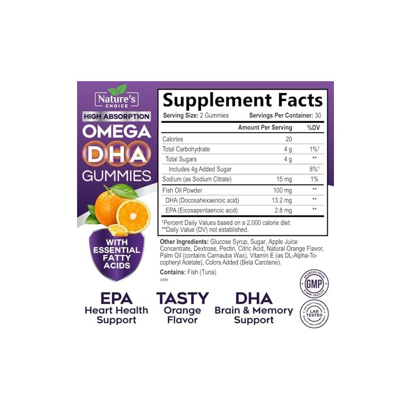 Omega 3 Fish Oil Gummies, Extra Strength Omega 3s with