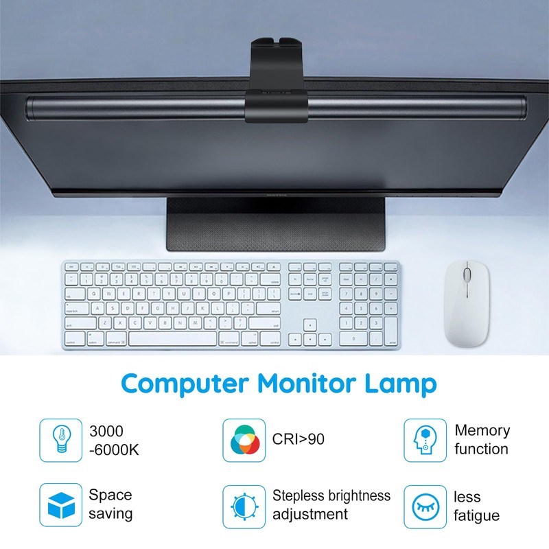OOWOLF Computer Monitor Light Bar, Computer Monitor Lamp for Eye-Caring,