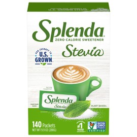 SPLENDA Stevia Zero Calorie Sweetener, Plant Based Sugar Substitute Granulated Powder, Single Serve Packets, 140 Count