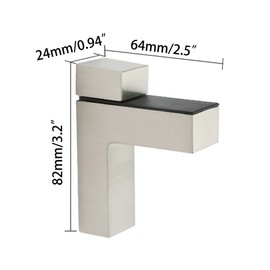 Glass Clamp, Adjustable Wood/Glass Shelf Bracket Wall Mount, Brushed Nickel, 2 Pack