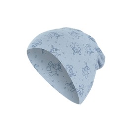 Sterntaler Baby Boys Beanie Baby GOTS Slouch Beanie Hat - Beanie Baby, Children's Beanie, Baby Hat - Made of Jersey with Donkeys - Blue, lightblue