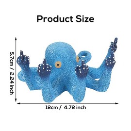 XTTIUN Blue Octopus Model Ornament for Fish Tank Decoration Glofish Tank Accessories Resin Aquatic Pet Decor Suitable for Various Fish and Aquatic Pets Octopus Sculpture Garden Ornament