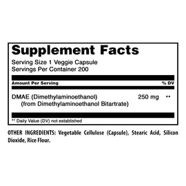 Suplemento Dmae de Amazing Formulas | 250 Mg por Ración | 200 Cápsulas Vegetales | Sin Ogm | Sin Gluten | Fabricado en Ee. Uu.