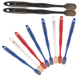 KOMBIUDA 10pcs Bamboo Charcoal Toothbrushes Oral Care Non-slip Handle Healthy Gum Care Random Style