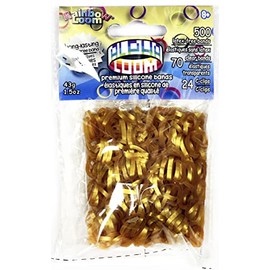 Rainbow Loom® Alpha Bands for Alpha Loom: Gold Rubber Bands with 24 C-Clips (500 Count)