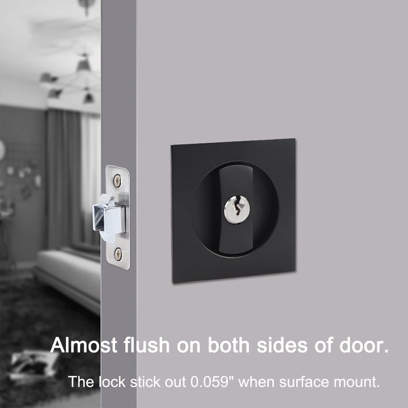 HOCONNIE Invisible Recessed Handle Door Handle Sets Pocket Door Lock