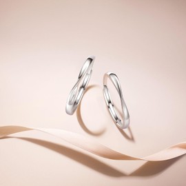 FANCIME Women's Men's Matching Ring, Mobius Ring, Set of 2, Ring, Zirconia, Silver, S925, Couples, Engagement Ring, Wedding Band, Sterling Silver, White Day, Return, Anniversary, Matching Present,