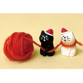 Deco Corporation ZXS-86697X Concombre Black and White Game Kitten Set, Approx. φ3.7 x H1.5 inches (95 x 38 mm)