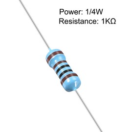 sourcing map Pack of 300 Metal Foil Resistors 1% Tolerance 5 Colour Band 1K Ohm 0.25W 1/4W de