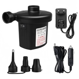 Electric Air Pump 2 in 1 Inflate and Deflate Air Pump with 3 Air Nozzles AC110V-240V for Inflatable Mattress, Air Mattress Pool, Boat, Swimming Ring, Electric Pool Air Pump for Home and Car