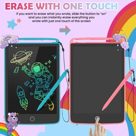 adam & eesa® LCD Writing Tablet for Kids - 8.5inch Doodle Scribbler Sketch Pad with Stylus - Colorful Screen Erasable Drawing Board, Educational Gift, Learning Toy for Boys & Girls