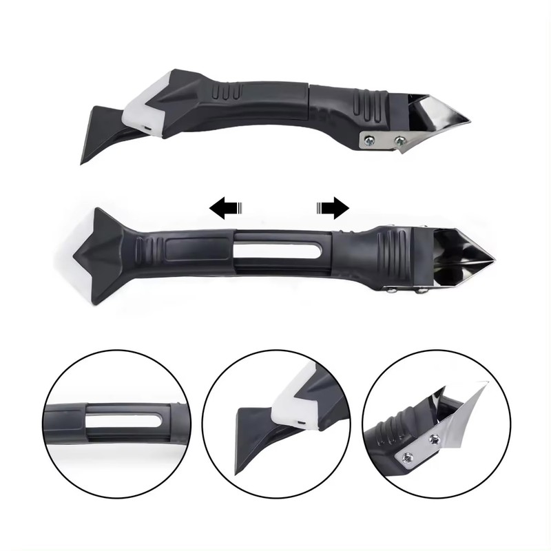 2 Pack 3-IN-1 Caulk Tool for Removal and Application, for